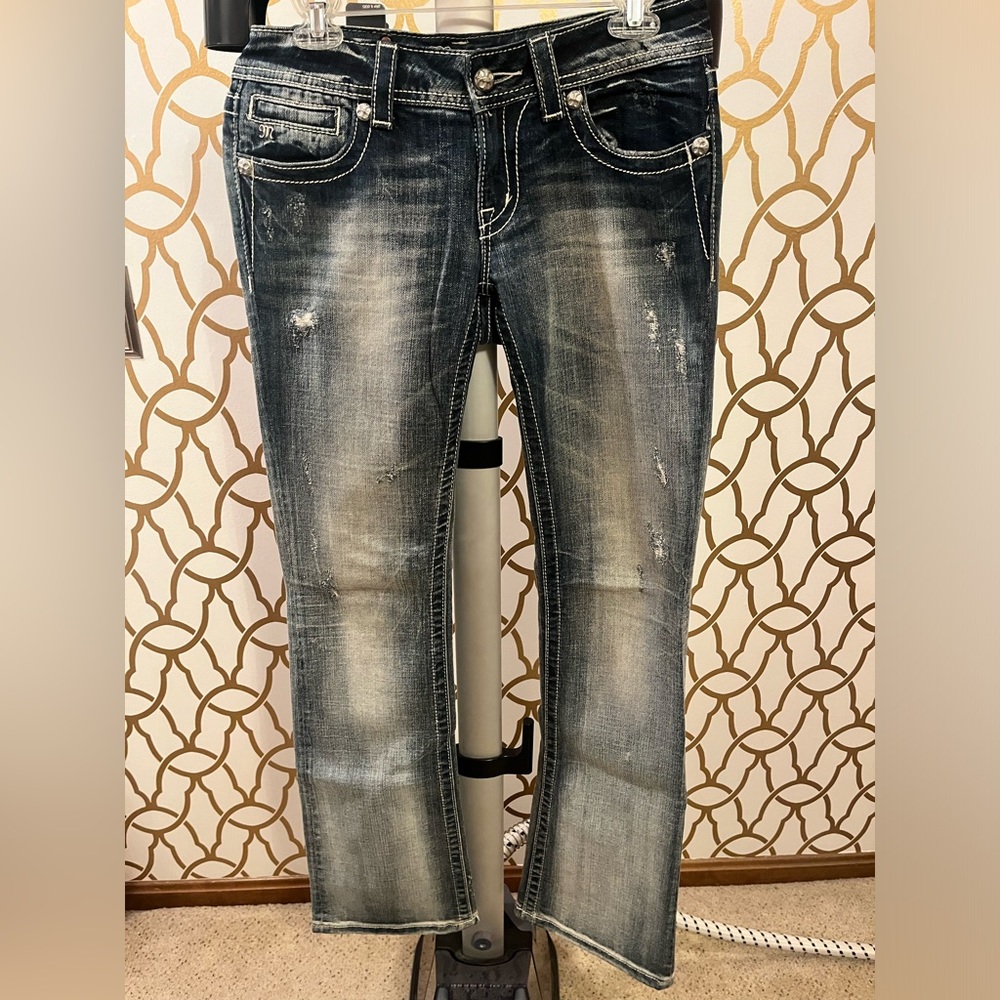 Miss me boot size 28 inseam 34 distressed with crosses on pockets